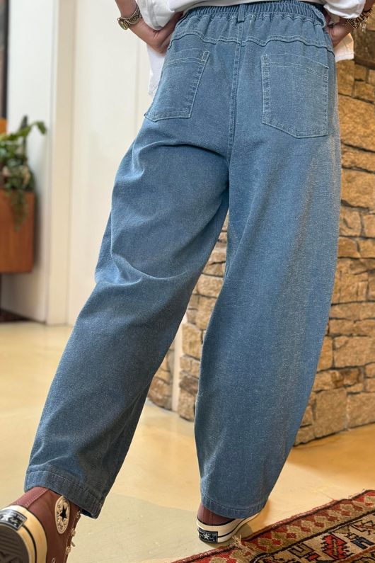 Jos Barrel Jean Washed Mid Denim /25=